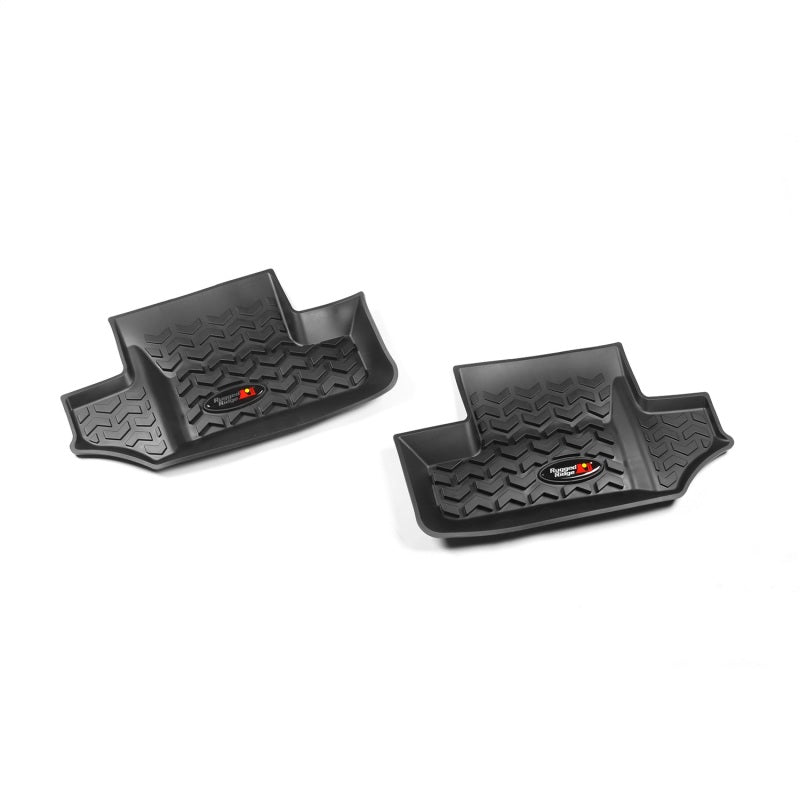 Rugged Ridge Floor Liner Rear Black 2007-2018 Jeep Wrangler JK 2 Dr Floor Mats - Rubber Rugged Ridge