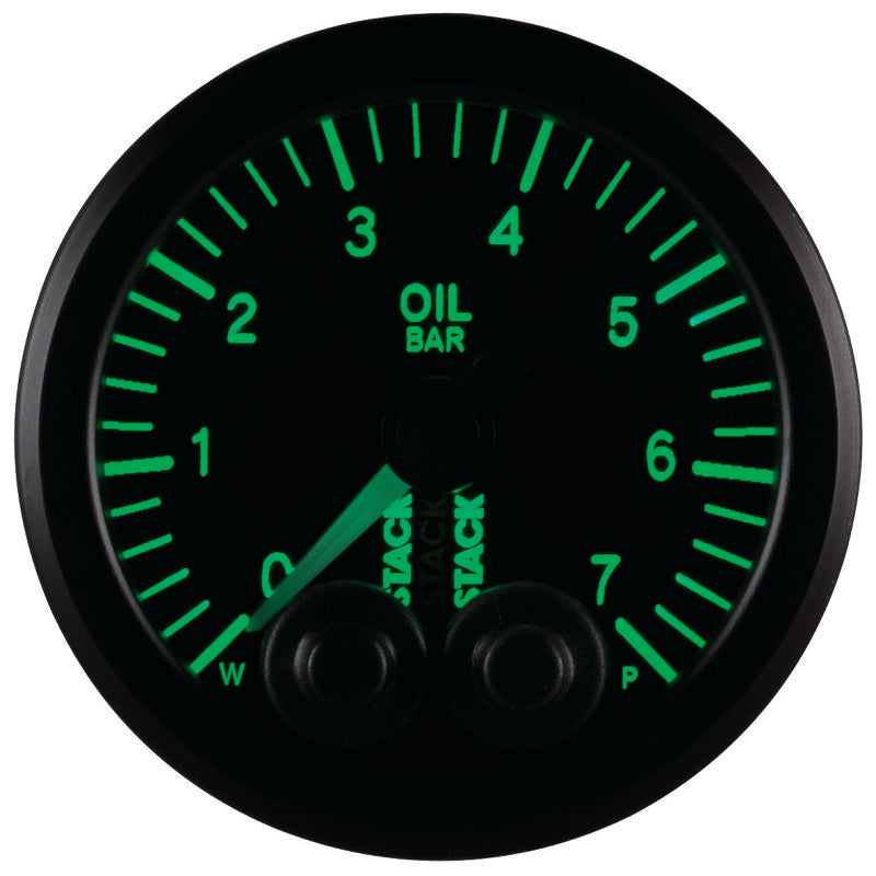 Autometer Stack 52mm 0-7 Bar M10 Male Pro-Control Oil Pressure Gauge - Black Gauges AutoMeter