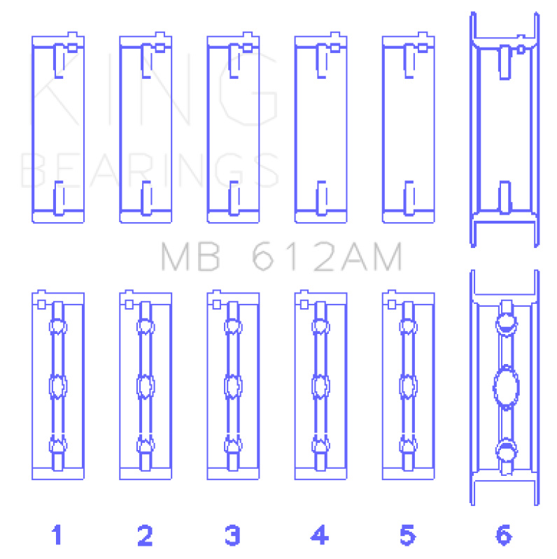 King Engine Bearings Volvo 520/B5252/B5254F/T/B5234F/T (Size +0.50mm) Main Bearing Set Bearings King Engine Bearings