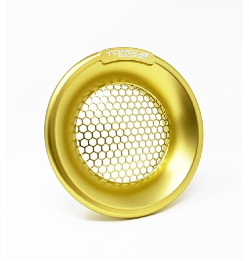 Torque Solution Billet Turbo Velocity Stack Shield For 4in Inlet - Gold Intercooler Pipe Kits Torque Solution