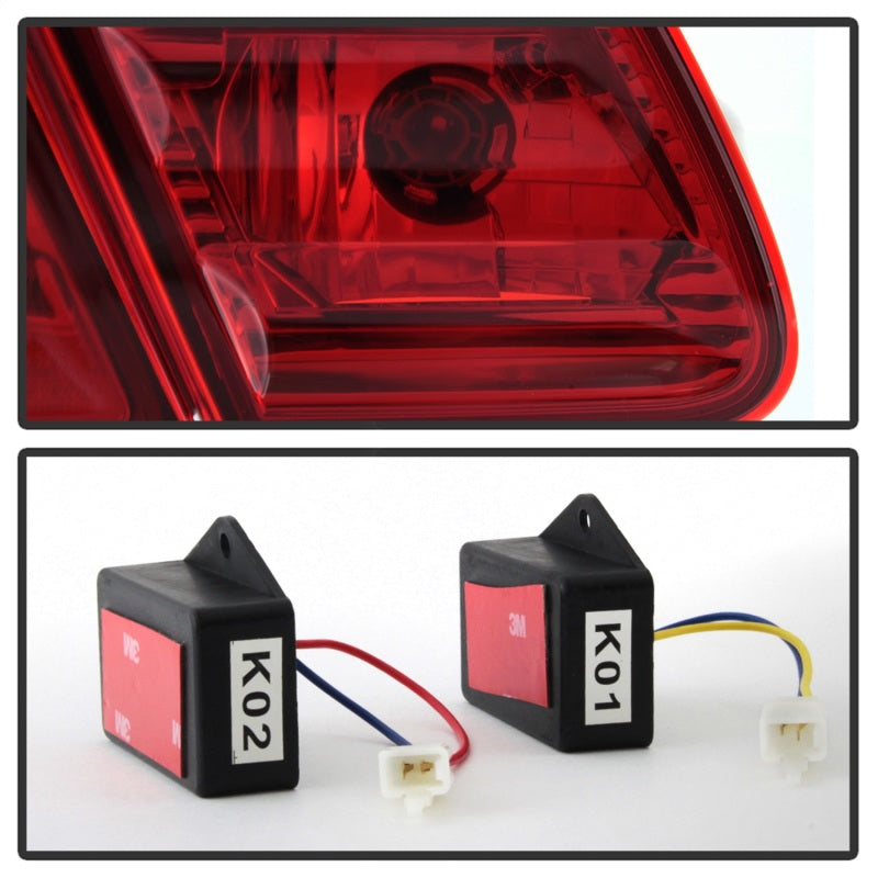 xTune Mercedes Benz W210 E-Class 96-02 LED Tail Lights Red Clear ALT-CL-MBW210-LED-RC Tail Lights SPYDER