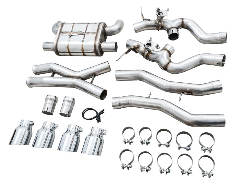 AWE Tuning SwitchPath Cat-Back Exhaust for BMW G8X M3/M4 - Chrome Silver Tips Catback AWE Tuning
