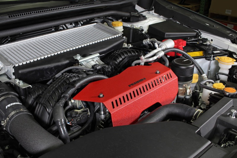 PERRIN 22-25 Subaru WRX Pulley Cover - Red (TALL - For Use w/o PERRIN AOS) Engine Covers Perrin Performance