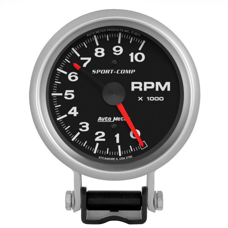 Autometer Standard 3-3/4in 10,000 RPM Pedestal Mount Tachometer Sport Comp Gauges AutoMeter