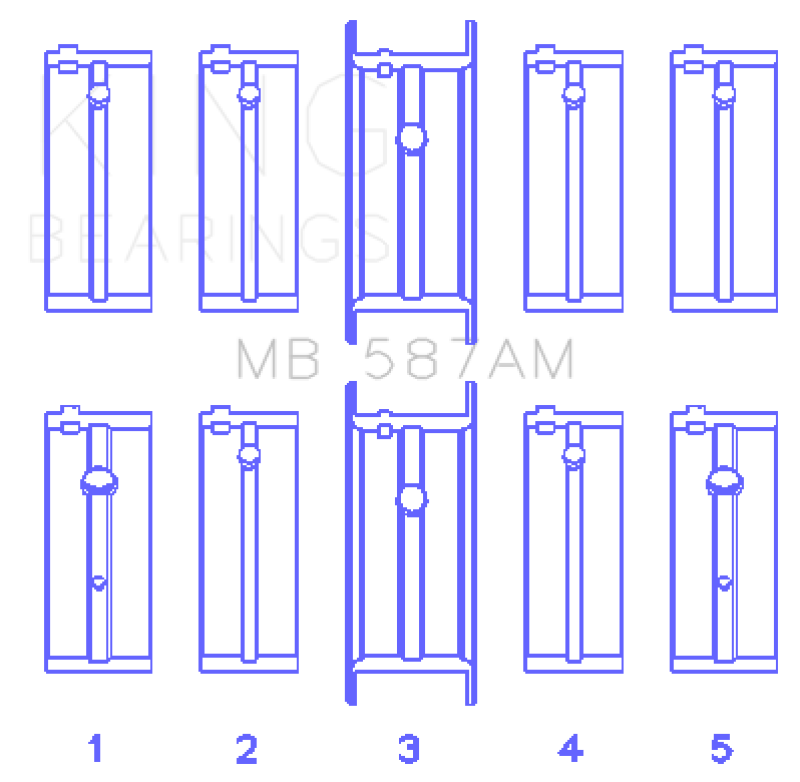 King Engine Bearings Nissan L20B/Z20/Z22/Z24 (Size +0.25mm) Main Bearing Set Bearings King Engine Bearings