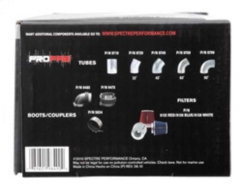 Spectre Plenum 4in. OD x 9in. (Air Cleaner to Stud Inlet) - Single Intake Manifold Plenum Spectre