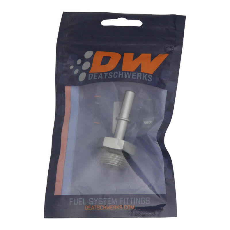 DeatschWerks 8AN ORB Male to 5/16in Male EFI Quick Connect Adapter - Anodized DW Titanium Fuel Components Misc DeatschWerks