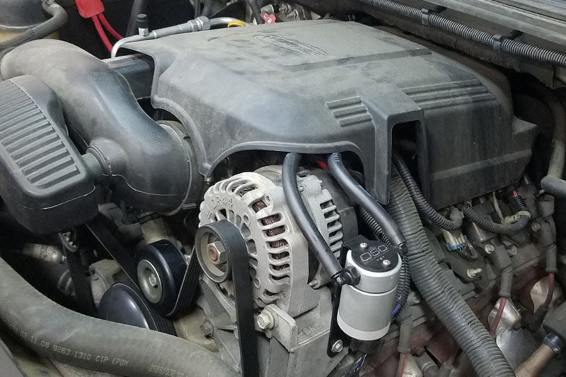 J&L 97-13 Chevy/GM Truck/SUV 4.8L/5.3L/6.0L/6.2L Driver Side Oil Separator 3.0 - Clear Anodized Oil Separators J&L