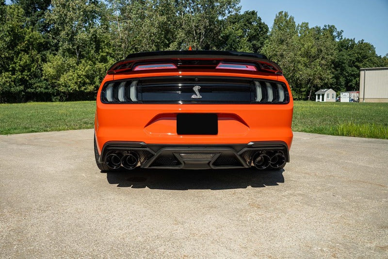 Corsa 20-22 Ford Mustang GT500 3.0in Dual Rear Exit Catback w/ Twin 5.0in Black Slash Cut Pro Tips Catback CORSA Performance