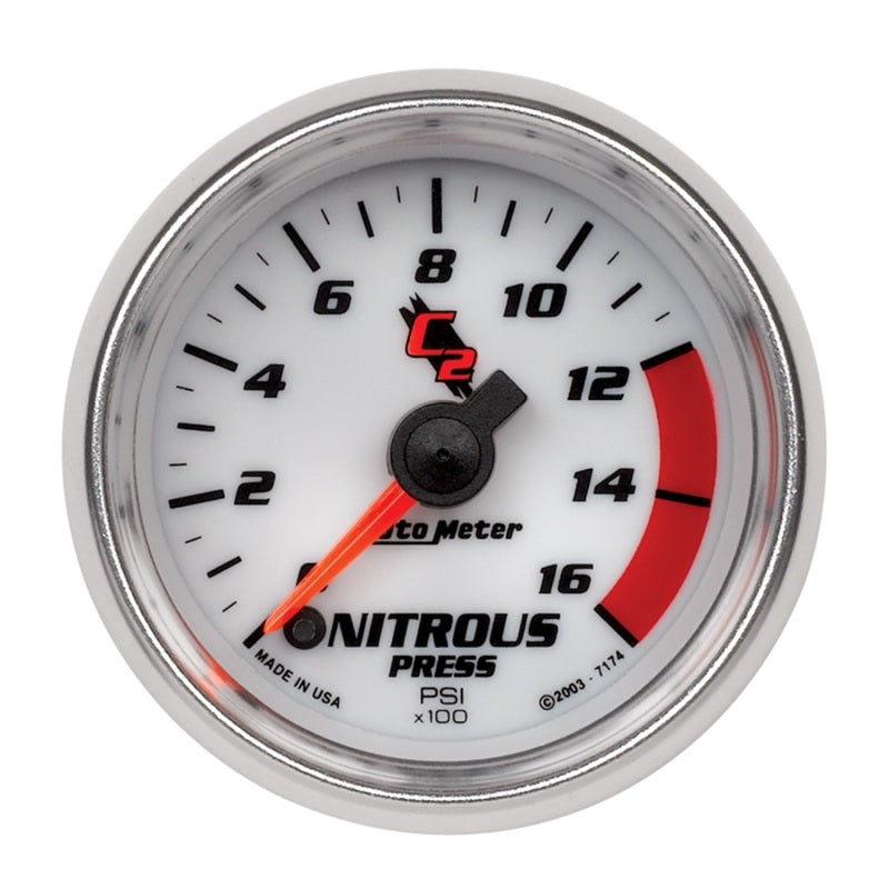Autometer C2 2in 0-1600 PSI Full Sweep Electronic Nitrous Gauge Gauges AutoMeter