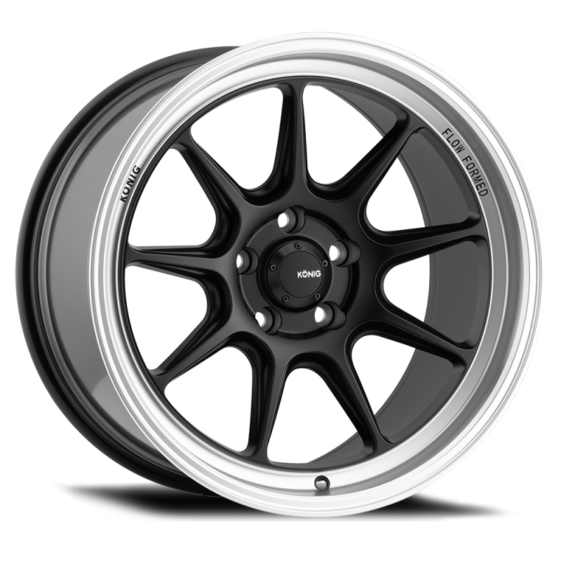 Konig Countergram 18x8.5 5x114.3 ET43 Matte Black / Matte Machined Lip Wheels - Cast Konig