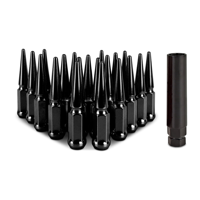 Mishimoto Steel Spiked Lug Nuts M12x1.5 20pc Set - Black Lug Nuts Mishimoto