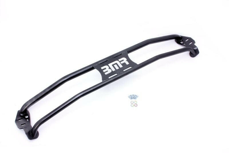 BMR 11-15 5th Gen Camaro Front 2-Point Strut Tower Brace - Black Hammertone Strut Bars BMR Suspension