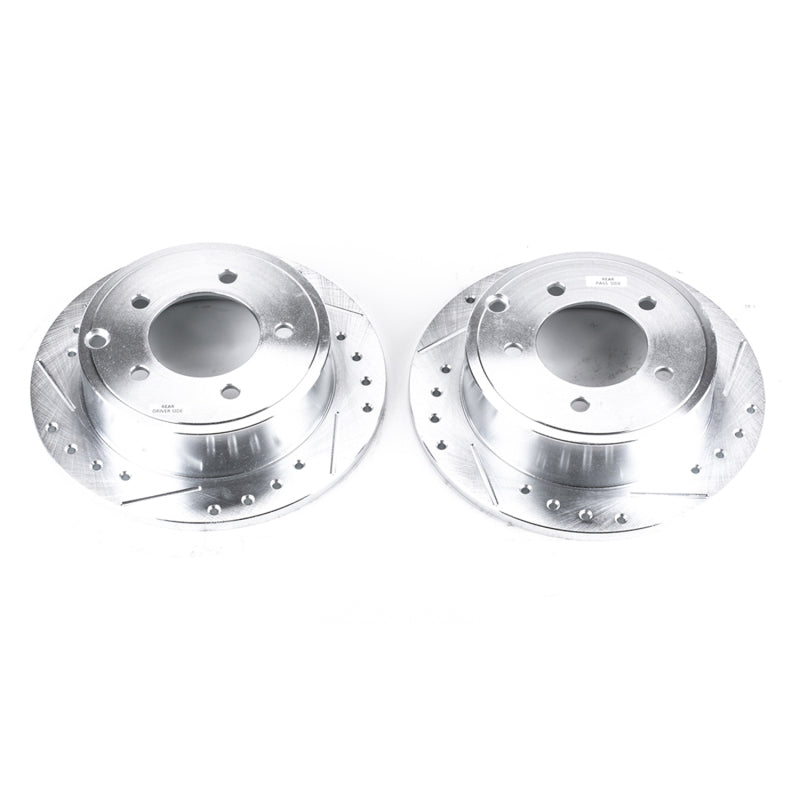 Power Stop 11-14 Chrysler 200 Rear Evolution Drilled & Slotted Rotors - Pair Brake Rotors - Slot & Drilled PowerStop