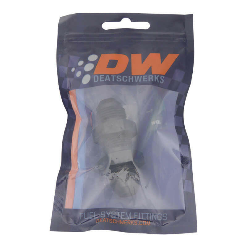 DeatschWerks 8AN Male Flare to 8AN Male Flare Bulkhead Adapter (Incl Nut) - Anodized Matte Black Fittings DeatschWerks