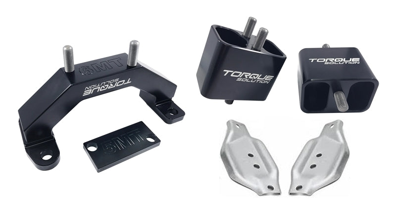 Torque Solution Solid Billet Engine/Transmission Mounts w/Mount Plates - 02-14 Subaru WRX Engine Mounts Torque Solution