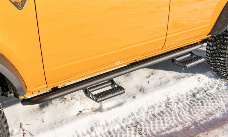 N-Fab RKR Step System 2021 Ford Bronco 4 Door - Tex. Black - 1.75in Body Armor & Rock Rails N-Fab