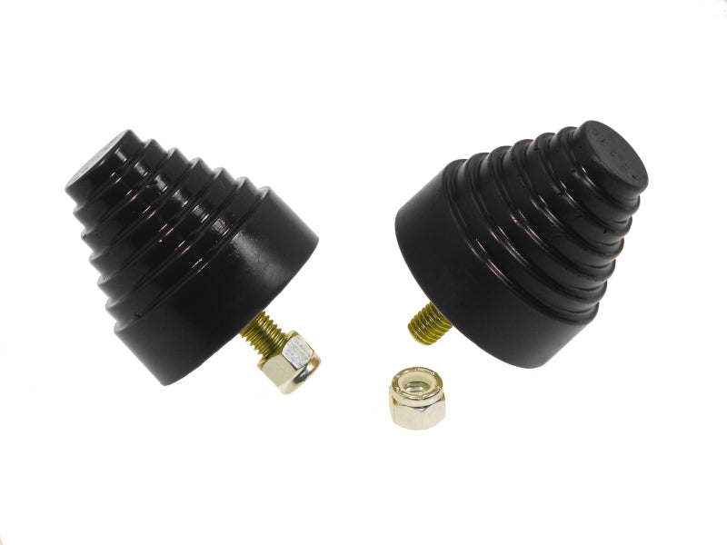Prothane Universal Bump Stop 2-1/4X2-1/4 Cone w/Stp - Black Bump Stops Prothane