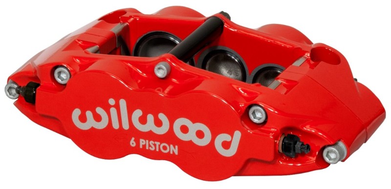 Wilwood Caliper-Narrow Superlite 6R-RH - Red 1.62/1.12/1.12in Pistons 1.10in Disc Brake Calipers - Perf Wilwood