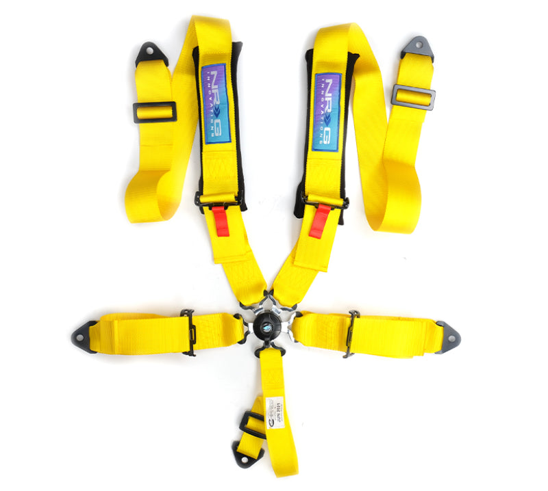 NRG 5PT 3in. Seat Belt Harness / Cam Lock - Yellow Seat Belts & Harnesses NRG