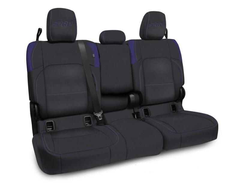 PRP Jeep Wrangler JT Rear Bench Covers - with Armrest - Black/Purple Seat Covers PRP Seats