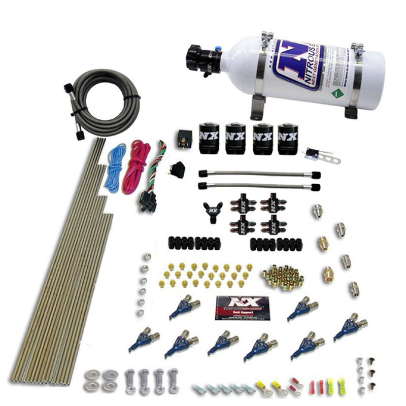 Nitrous Express 8 Cyl Piranha Direct Port 4 Solenoids Nitrous Kit (200-500HP EFI Jets) w/5lb Bottle Nitrous Systems Nitrous Express