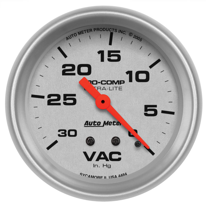 AutoMeter Gauge Vacuum 2-5/8in. 30Inhg Mechanical Ultra-Lite Gauges AutoMeter