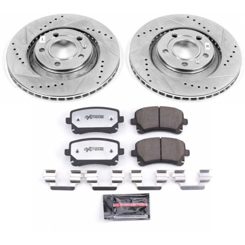 Power Stop 04-09 Audi S4 Rear Z26 Street Warrior Brake Kit Brake Kits - Performance D&S PowerStop