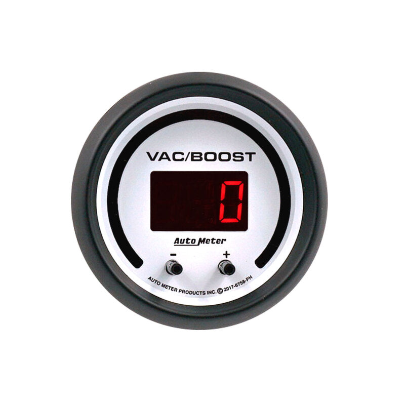 Autometer 52.4mm White Switchable 0-1600 PSI / 0-110 BAR Vacuum/Boost Phantom Elite Digital Gauge Gauges AutoMeter