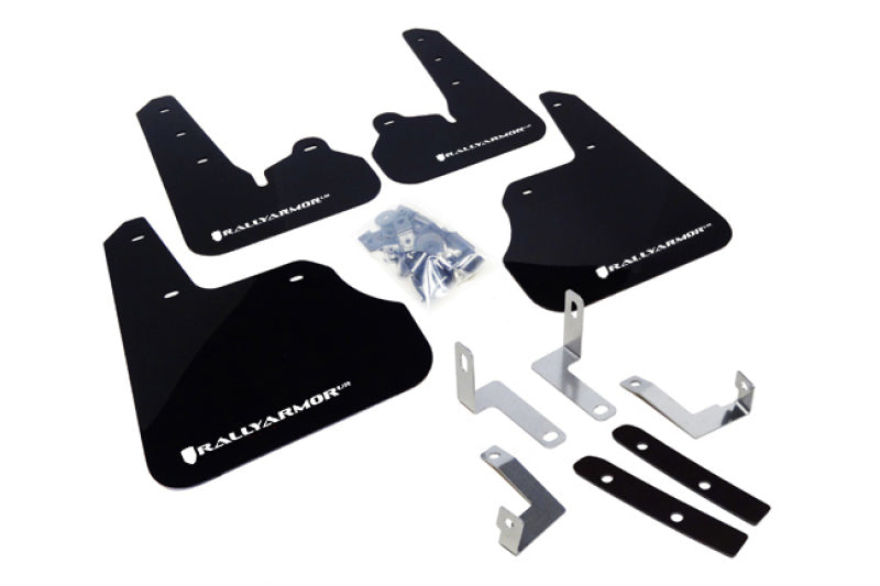 Rally Armor 12-16 Subaru Impreza 4D/5D Black UR Mud Flap w/White Logo Mud Flaps Rally Armor