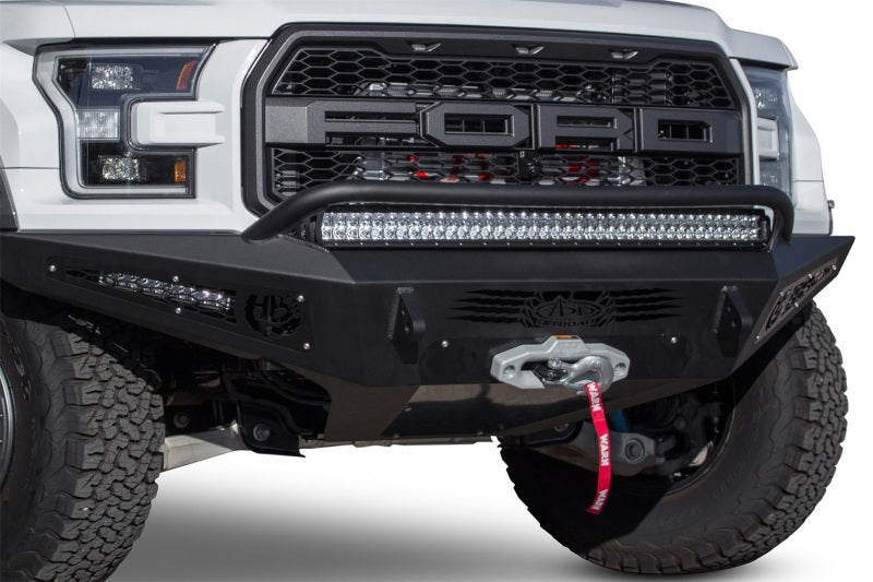 Addictive Desert Designs 17-18 Ford F-150 Raptor HoneyBadger Front Bumper w/ Winch Mount Bumpers - Steel Addictive Desert Designs