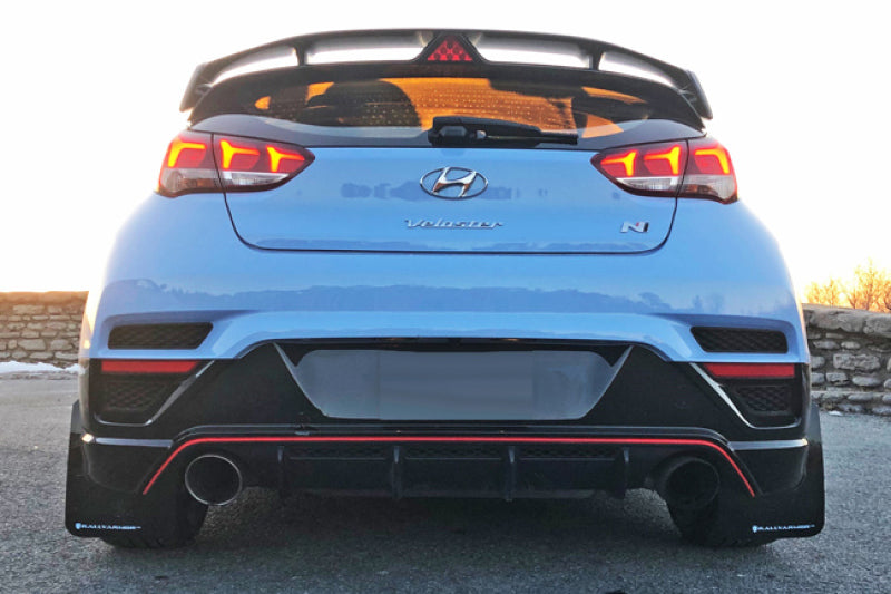 Rally Armor 19-22 Hyundai Veloster N Black UR Mud Flap w/ Grey Logo Mud Flaps Rally Armor