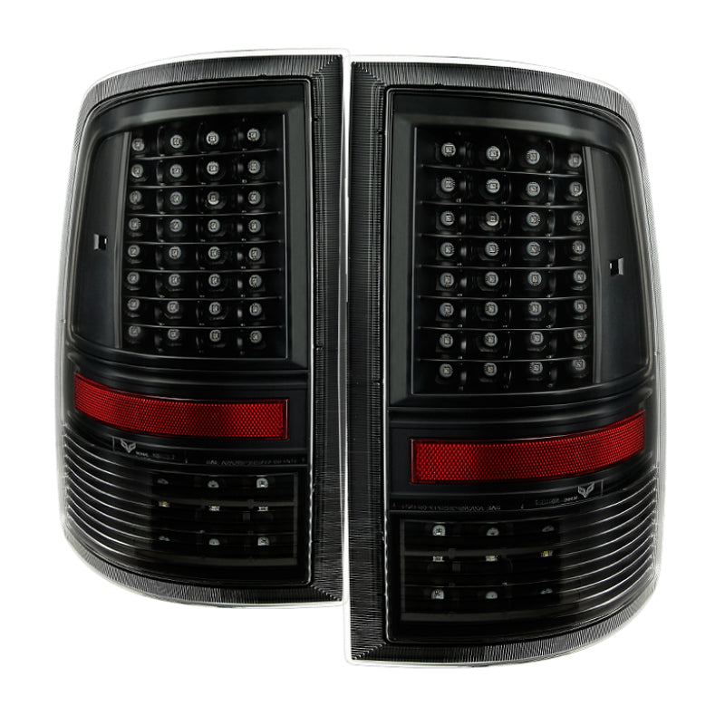 xTune Dodge Ram 1500 09-14 - Incandescent Only C Shape LED Tail Lights- Black ALT-JH-DR09-LED-CS-BK Tail Lights SPYDER