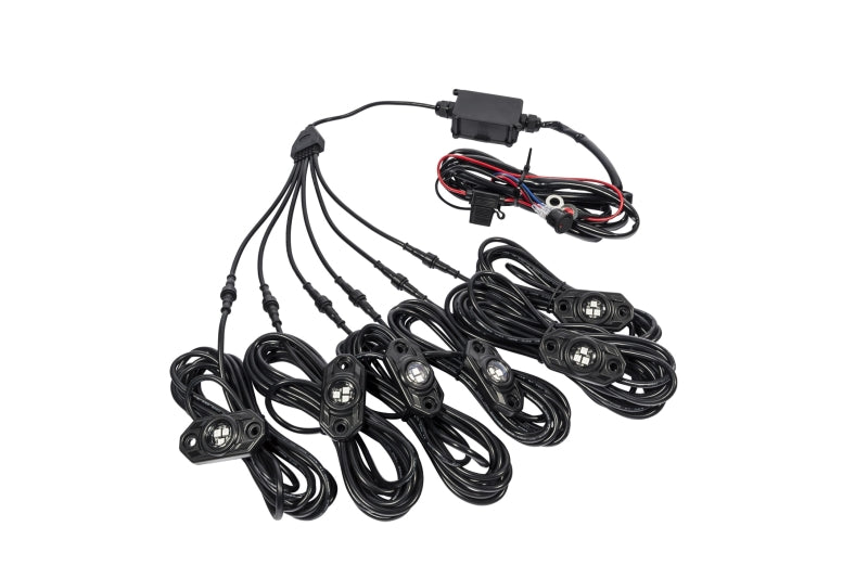 KC HiLiTES C-Series RGB LED Rock Light Kit (Incl. Wiring) - Set of 6 Light Bars & Cubes KC HiLiTES