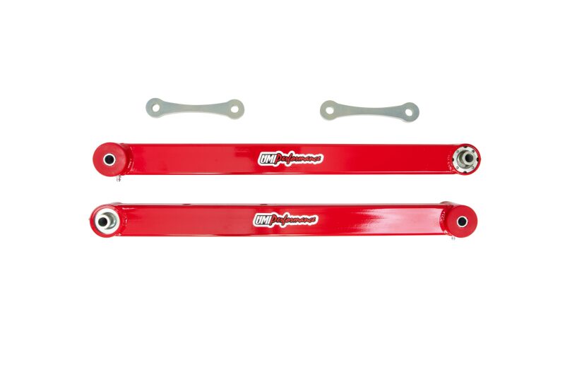 UMI 78-96 GM B-Body Boxed Extended Length Lower Control Arms w/Poly Bushings - Red Control Arms UMI Performance