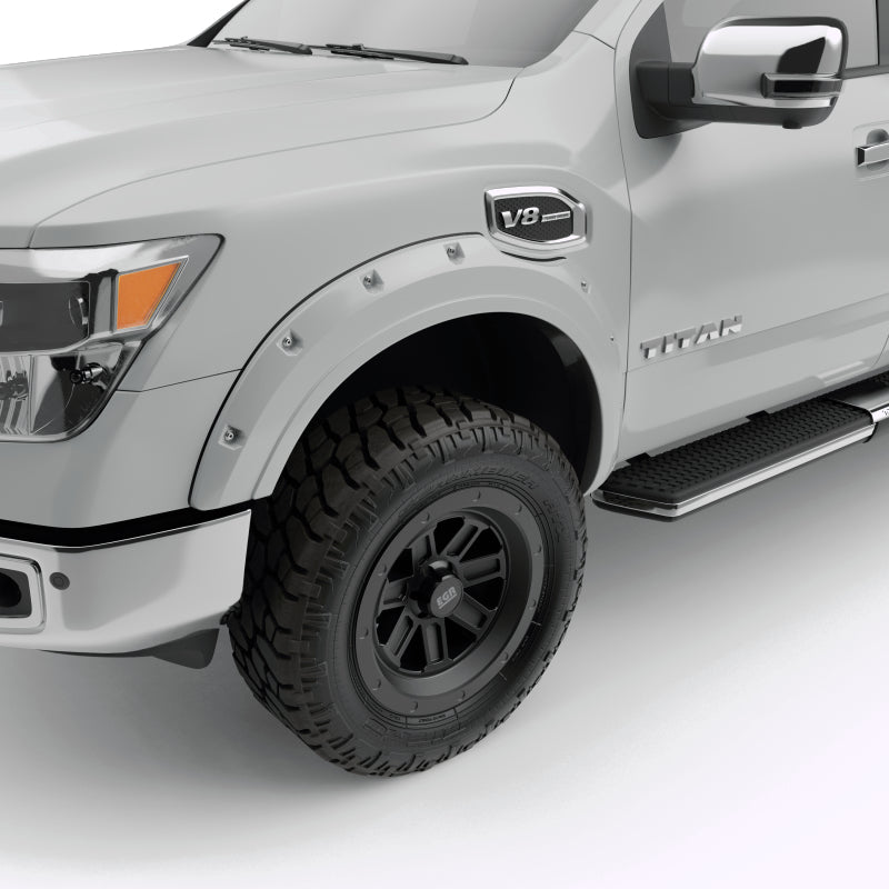 EGR 16+ Nissan Titan XD Bolt-On Look Color Match Fender Flares - Set - Blizzard Fender Flares EGR