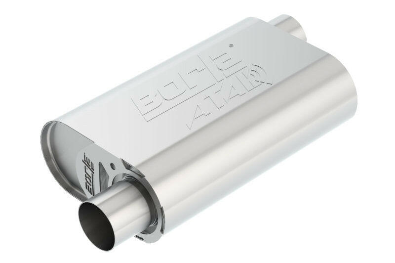 Borla CrateMuffler Small Block Chevrolet ATAK 2.5in Offset/Offset 14inx4.35inx9in Muffler Muffler Borla