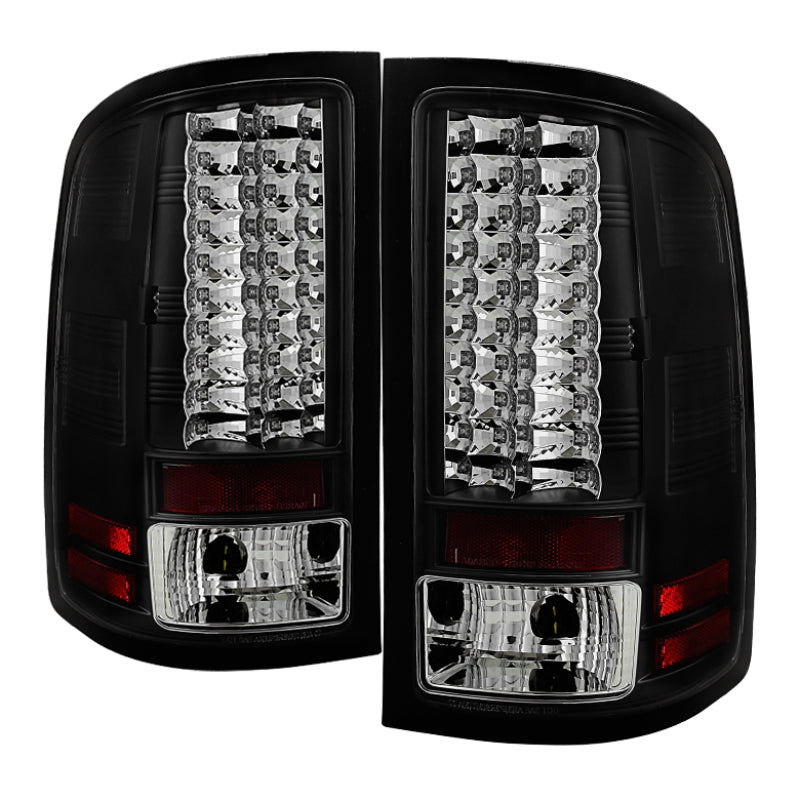 Spyder GMC Sierra 07-13 (Not fit 3500 Dually 4 Rear Wheels)LED Tail Lights Black ALT-YD-GS07-LED-BK Tail Lights SPYDER