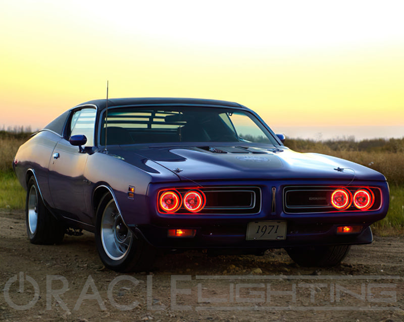 Oracle Pre-Installed Lights 5.75 IN. Sealed Beam - Red Halo Headlights ORACLE Lighting