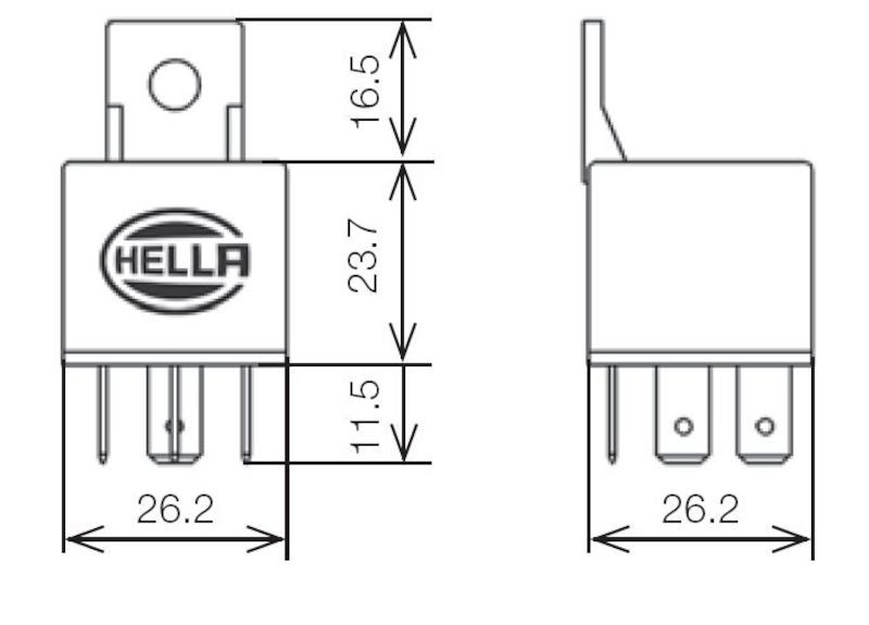Hella RELAY MINI ISO 5P 12V SPST D87 DIO BKT Bulbs Hella