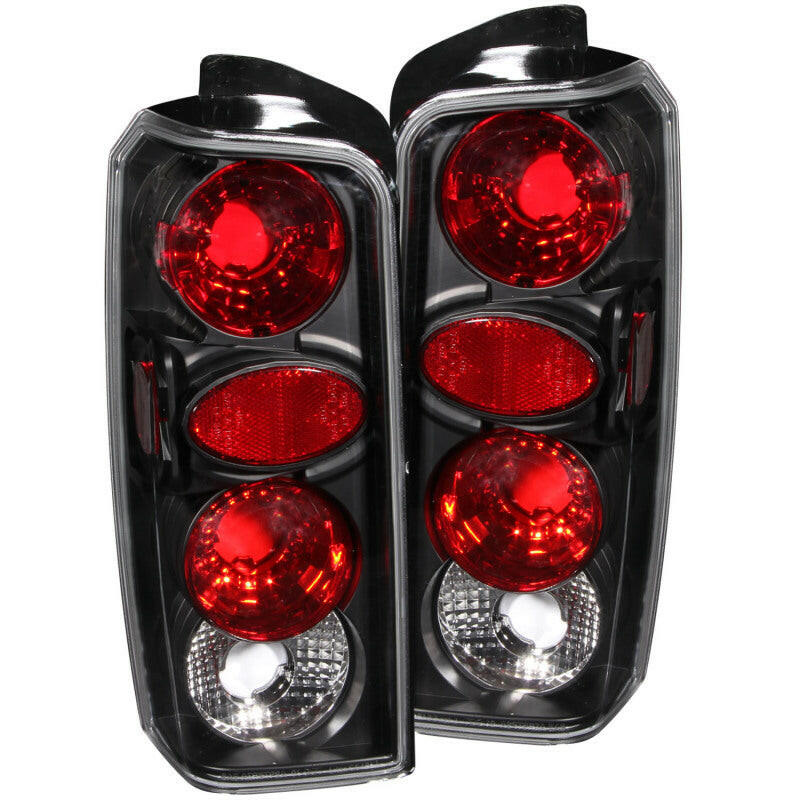 ANZO 1997-2001 Jeep Cherokee Taillights Black Tail Lights ANZO