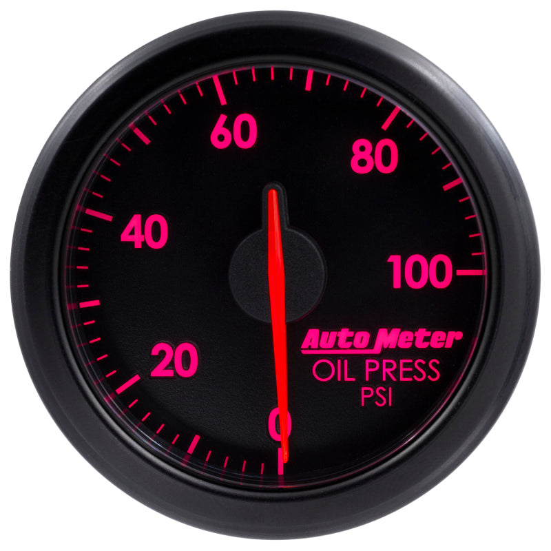 Autometer Airdrive 2-1/6in Oil Pressure Gauge 0-100 PSI - Black Gauges AutoMeter