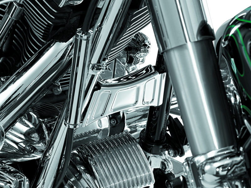 Kuryakyn Downtube Cross Brace Cover 99-13 Touring Chrome Frame Sliders Kuryakyn