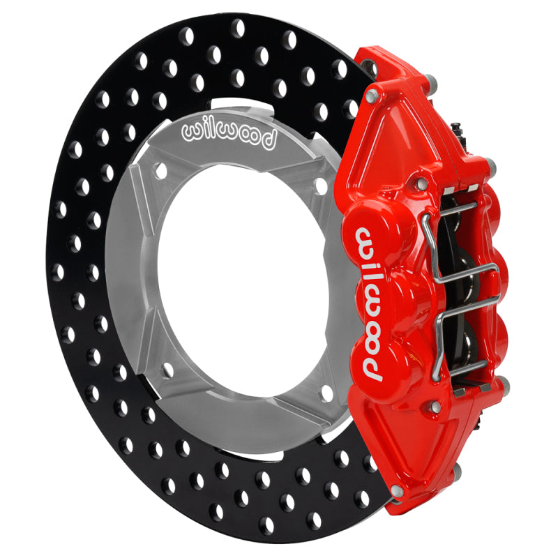Wilwood 2014+ Polaris RZR XP 1000 Rear Kit 11.25in Drilled - Red Brake Kits - Performance Drill Wilwood