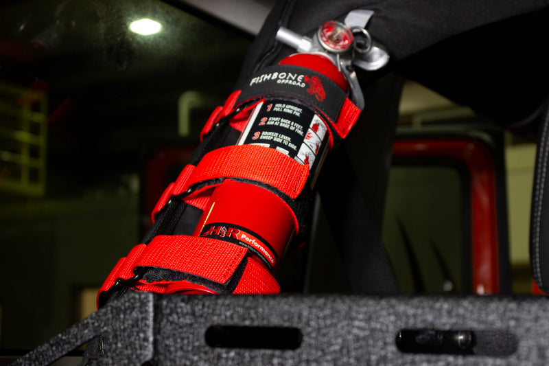 Fishbone Offroad Padded Roll Bar Red Fire Extinguisher Holder Fire Safety Fishbone Offroad