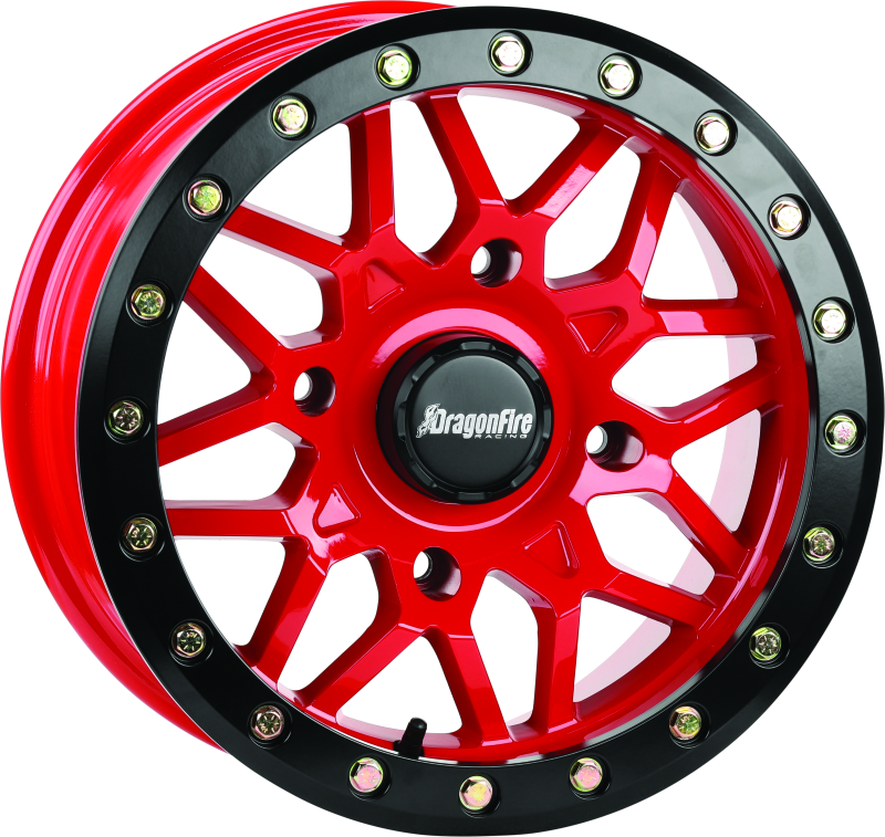 DragonFire Racing Typhon Wheel 15X6 4/156 5+1 +40 Machined Red Wheels - Cast DragonFire Racing