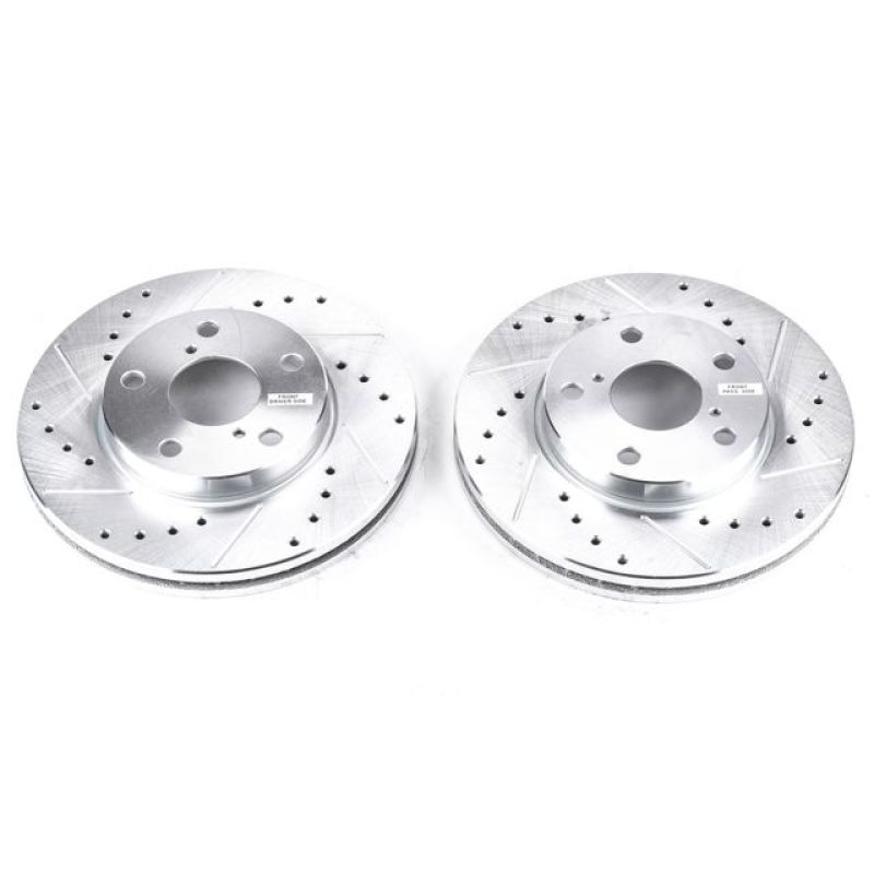 Power Stop 92-98 Lexus SC300 Front Evolution Drilled & Slotted Rotors - Pair Brake Rotors - Slot & Drilled PowerStop