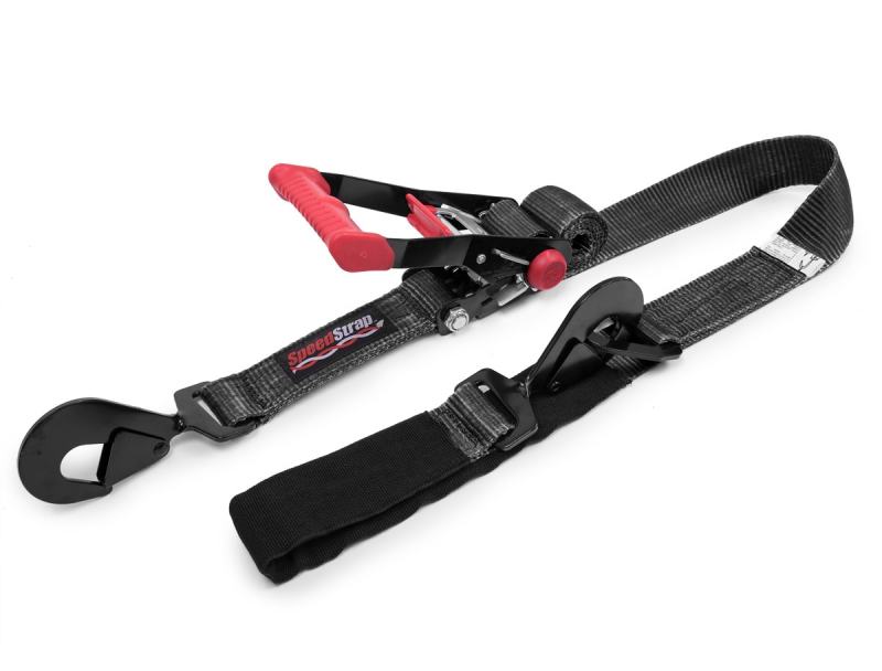SpeedStrap 2In x 8Ft Ratchet Tie Down w/ Twisted Snap Hooks & Axle Strap Combo - Black Cargo Tie-Downs SpeedStrap