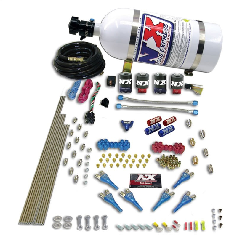 Nitrous Express Pro-Shk/Alc 4 Solenoids Nitrous Kit (250-650HP) w/Composite Bottle Nitrous Systems Nitrous Express