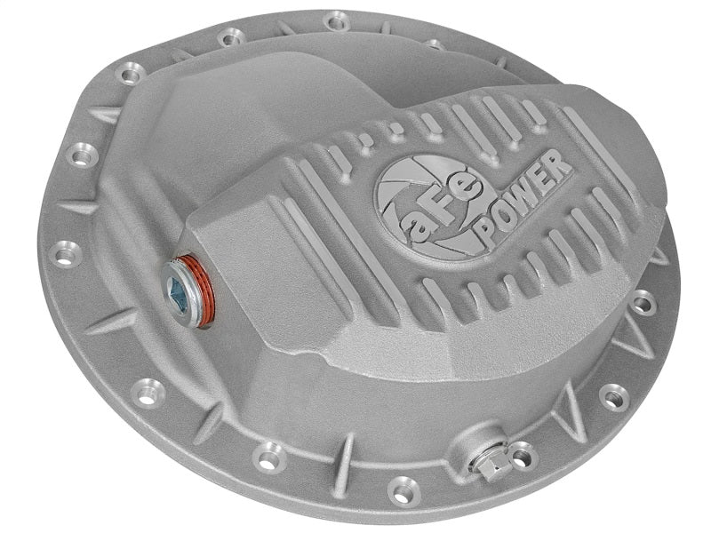 aFe Power Rear Differential Cover Raw w/Machined Fins Street Ser. 16-17 Nissan Titan XD (AAM 9.5-14) Diff Covers aFe